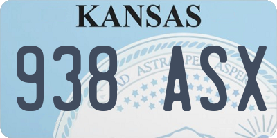 KS license plate 938ASX