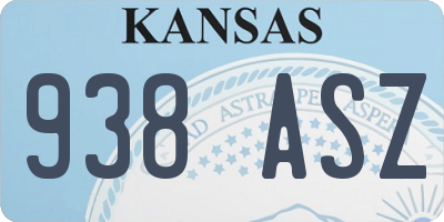 KS license plate 938ASZ