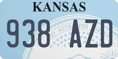 KS license plate 938AZD
