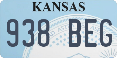 KS license plate 938BEG