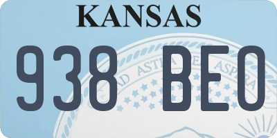 KS license plate 938BEO
