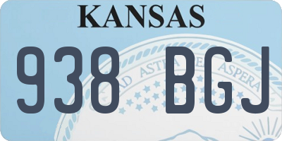 KS license plate 938BGJ