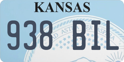 KS license plate 938BIL