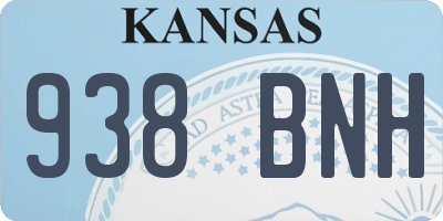 KS license plate 938BNH