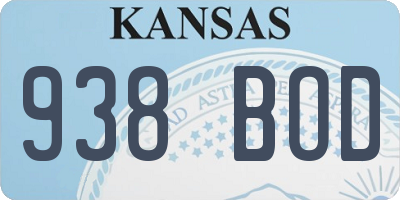 KS license plate 938BOD