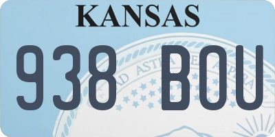 KS license plate 938BOU