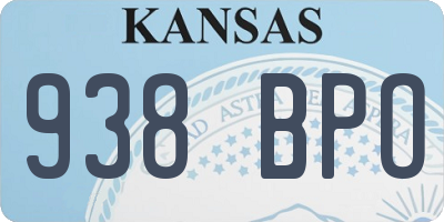 KS license plate 938BPO