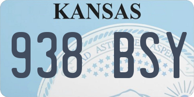 KS license plate 938BSY