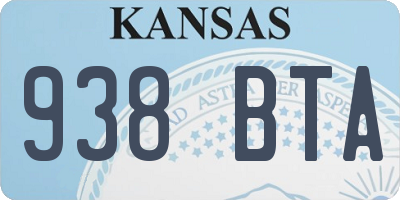 KS license plate 938BTA
