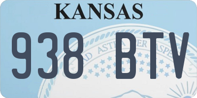 KS license plate 938BTV