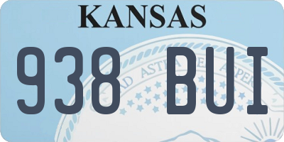 KS license plate 938BUI