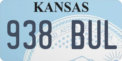 KS license plate 938BUL