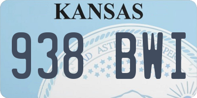 KS license plate 938BWI