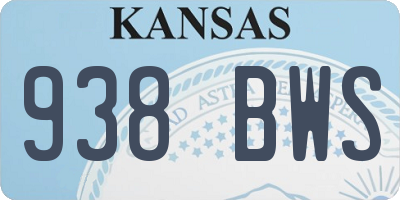 KS license plate 938BWS