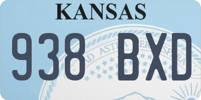 KS license plate 938BXD