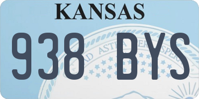 KS license plate 938BYS