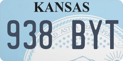 KS license plate 938BYT