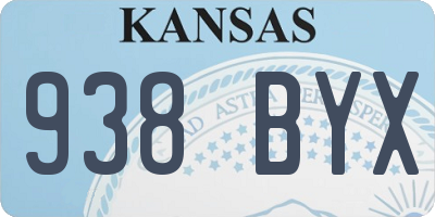 KS license plate 938BYX