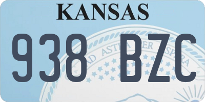 KS license plate 938BZC