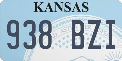 KS license plate 938BZI