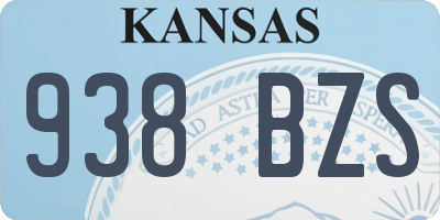 KS license plate 938BZS