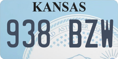 KS license plate 938BZW