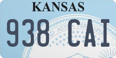KS license plate 938CAI