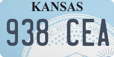 KS license plate 938CEA