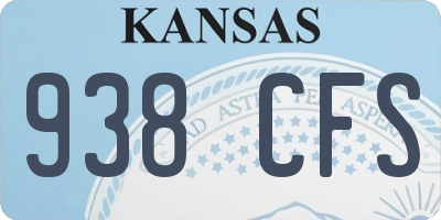 KS license plate 938CFS