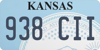KS license plate 938CII