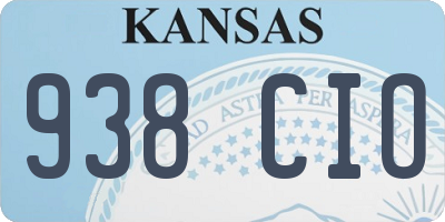 KS license plate 938CIO