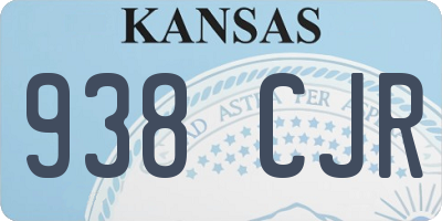 KS license plate 938CJR