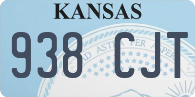 KS license plate 938CJT