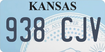 KS license plate 938CJV