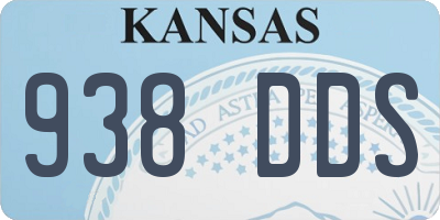 KS license plate 938DDS