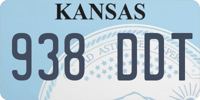 KS license plate 938DDT