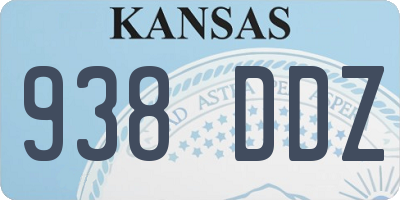 KS license plate 938DDZ