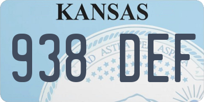 KS license plate 938DEF