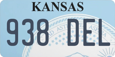 KS license plate 938DEL