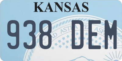 KS license plate 938DEM