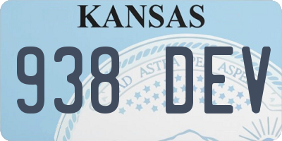 KS license plate 938DEV