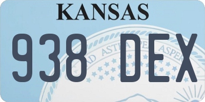 KS license plate 938DEX