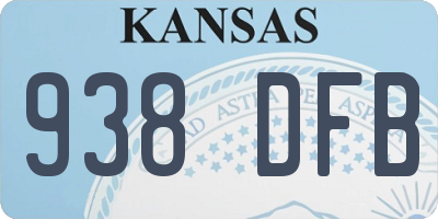 KS license plate 938DFB