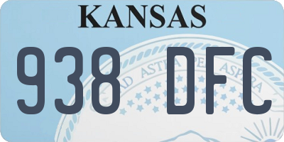 KS license plate 938DFC