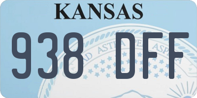 KS license plate 938DFF