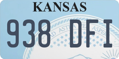 KS license plate 938DFI