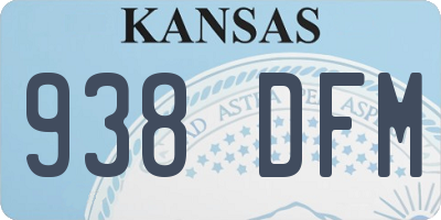 KS license plate 938DFM