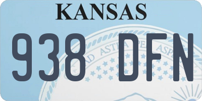 KS license plate 938DFN