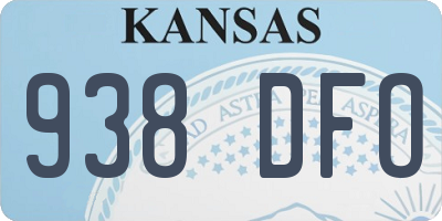 KS license plate 938DFO