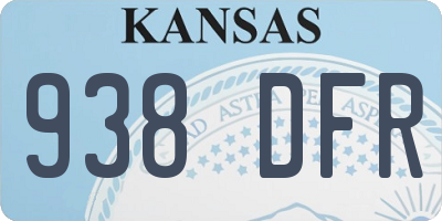 KS license plate 938DFR
